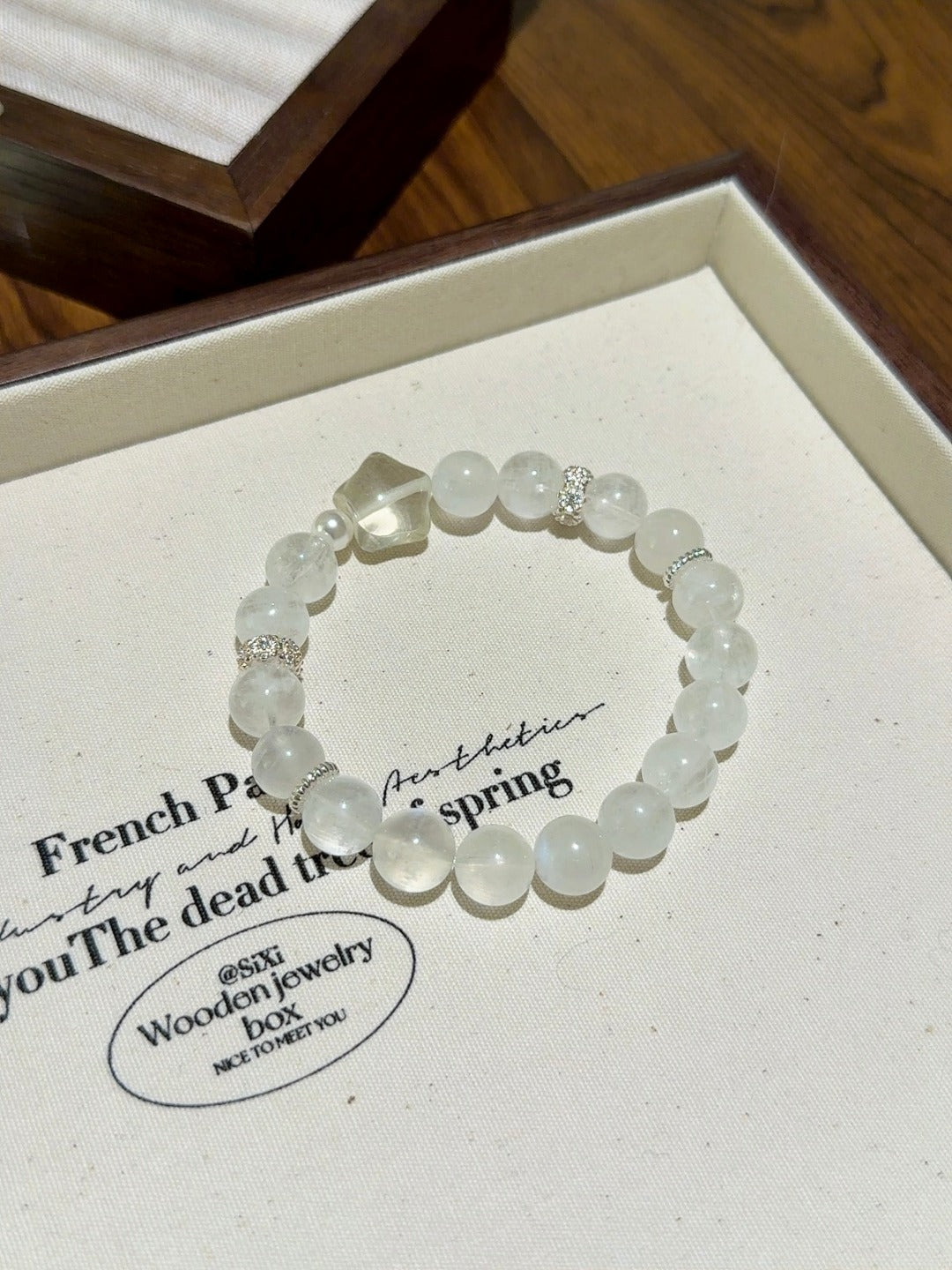▫️▪️ Blue moonlight pearl citrine star bracelet